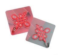 Set di 10 ganci autoadesivi - Gancio da parete rosso con personaggi lunari Capodanno Fu decorazione per la porta del bagno della cucina