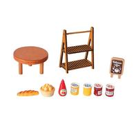 Set di 10 giocattoli alimentari in miniatura per casa delle bambole, accessori per alimenti, scala 1/12, mini cucina, pane, latte, marmellata, vasellame in resina, decorazione per la casa delle