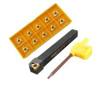 Set di 10 inserti filettati 11ER AG60 con supporto per scalpello SER1010H11, diametro gambo da 10 mm, piastra da taglio reversibile in metallo duro per tornio CNC, destrorsi