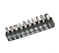 Set di 10 inserti per punte a croce Torx a testa piatta, codolo esagonale per trapani elettrici, nero/giallo (nero)