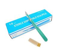 Set di 10 lame da scalpel usa e getta #23 con manici in plastica, per l'estetica della pelle, artigianato modellato, dentisteria, attrezzature mediche chirurgiche.