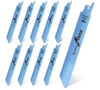 Set di 10 lame per sega a sciabola, 150 mm, bimetallica, 150 mm, con cobalto, 18TPI, lame per sega a sciabola, per tagliare metallo, legno con chiodi, legno, plastica per un rapido e pulito