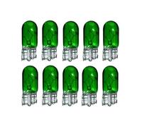 Set Di 10 Lampadine W5W Alogene 12V Luce Posteriore Verde W2.1x9.5d