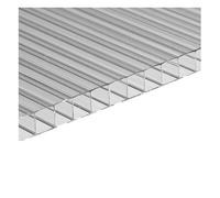 Set di 10 lastre policarbonato alveolare spessore 6 mm 122.5 x 23.5 cm Trasparente