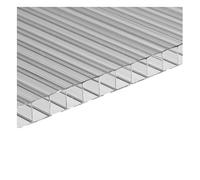 Set di 10 lastre policarbonato alveolare spessore 6 mm dimensione 44 x 98 cm Trasparente
