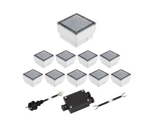 Set di 10 LED per pavimentazione in pietra CUS luce di terra per esterni bianco
