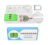Set di 10 lenti luminose triangolari, semicircolari, concave, biconvesse, rettangolari, per lezioni educative