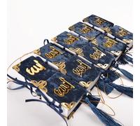 Set di 10 libri del Corano per bomboniere musulmane, libro arabo, Hajj, bomboniere da appendere all'auto, regalo islamico del Corano (blu scuro)