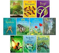 Set di 10 libri Usborne Beginners Nature (formiche, insetti, ragni, alberi, rettili, foreste pluviali e ALTRO!)