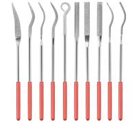 Set di 10 lime ad ago diamantate, mini lime curve in metallo per gioielli, sculture in pietra e modelli in miniatura (140 mm)