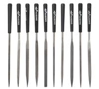 Set di 10 lime ad ago diamantate, strumenti di riparazione, modellazione, mini lime in metallo, per lavorazione del legno e lavorazione dei metalli (nero)