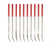 Set di 10 lime diamantate per legno, metallo, vetro e plastica, con comodi manici in gomma, forme assortite (4 x 160)