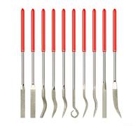 Set di 10 lime rivestite in diamante, con manici in gomma, progettate per un uso prolungato su legno, metallo, pietra, vetro e plastica (3 x 140)