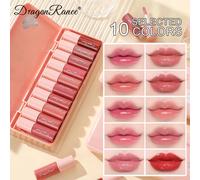 Set Di 10 Lucidalabbra Scintillanti, Facile Da Applicare, Smalto per Labbra, Ros