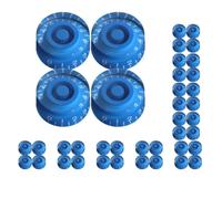 Set di 10 manopole di controllo blu in acrilico per volume e tono con parole bianche per chitarra LP