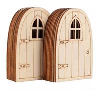 Set di 10 mini casette in legno per accessori da giardino a forma di elfo, decorazione natalizia per artigianato fiabesco e decorazioni per esterni, 10 x 6,5 cm, materiale in legno (tipo)