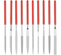 Set di 10 mini lime per modellismo, 2 x 100 mm, lime diamantate per modellismo per gioiellieri, vetro, scultura in legno, modellismo gioielliere