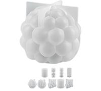 Set di 10 modelli di candele geometriche, modelli in silicone per la creazione di candele, motivi 3D unici per candele profumate fai da te, fusione di resina, decorazione astratta della tavola della