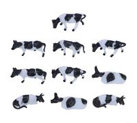 Set di 10 modelli di mucca in bianco e nero per ferrovie in scala 1 87 HO/OO Gauge figure realistiche per l'istruzione e il gioco fantasioso