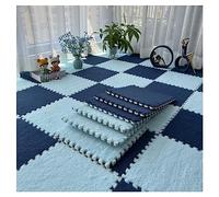 Set di 10 morbide piastrelle a incastro, antiscivolo, sensoriali, per sala giochi, stanza sensoriale e giochi puzzle, verde chiaro e blu navy