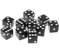 Set di 10 numeri a 6 facce Dice Dice Game Tools, i 10 colori possono essere selezionati, colore: nero