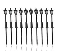 Set Di 10 Oo Scale Lampioni Stradali In Plastica Bianca Led Lampade Posts Pre Wired Per 3v Modello Ferroviario Treno Layout Giardino Scena Elementi Decorazione
