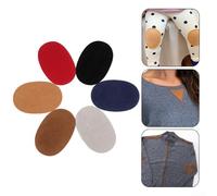 Set di 10 paia di toppe ovali in finta pelle scamosciata, da applicare con ferro da stiro, per riparazioni creative su jeans e giacche (rosso)