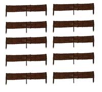 Set di 10 Palizzata in Salice 100x20 cm Recinzione in Vimini Naturale Recinzione di Confine Palizzata per Separare Aiuole e Aiuole Bordo per Prato
