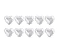 Set di 10 palline di plastica trasparenti a forma di cuore, per albero di Natale, da appendere, per feste, matrimoni, scuola, chiesa e decorazione della casa (8 cm)