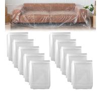 Set di 10 pellicole di copertura per pittore, 4 × 5 m, pellicola per pittura, protezione dalla polvere, trasparente, grande pellicola protettiva per mobili, per lavori di pittura, ristrutturazione