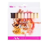 Set Di 10 Pennarelli A Pennello Ecoline Royal Talens Tono Pelle