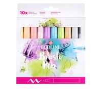 Set Di 10 Penne Brush Pastello Royal Talens Ecoline