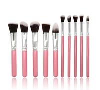 Set di 10 pennelli da trucco con 5 pennelli grandi e 5 piccoli in fibra, kit di strumenti per abbellire i cosmetici