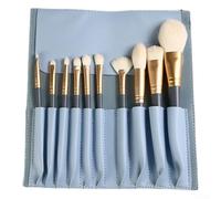 Set di 10 pennelli da trucco con setole sintetiche morbide per fondotinta, ombretto e sfumature, manici ergonomici per un uso e un controllo confortevoli (10 pezzi con borsa)