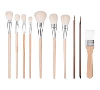 Set di 10 pennelli in ceramica per smaltatura in ceramica con setole di capra, pennelli per acquerello, pennelli sottoscritto, per ceramica, lana, arte, pittura, olio, ceramica, acrilico