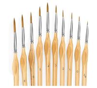 Set di 10 Pennelli Pennelli Sottili per Acrilico, Viso, Unghie, Pittura su Modellino, Disegno al Tratto