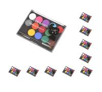 Set di 10 pennelli professionali per la pittura del viso, palette di colori per il viso, per feste di Natale