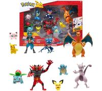 Set di 10 personaggi Pokémon, action figure da 5-11 cm - Include Charizard, Pikachu, Lucario, Greninja, Mewtwo, Jigglypuff, Ivysaur, Incineroar, Squirtle e Pichu