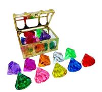 Set di 10 pezzi con gemme subacquee per piscina, giocattolo subacqueo, per fai da te creativo, caccia al tesoro, pietre preziose impermeabili, per avventure in vasca da bagno e piscina (oro, 7,5 x 5,5