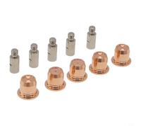 Set di 10 pezzi di materiali di consumo per bruciatori al plasma per Trafimet S45, per Harbor for freight 95136 97994 91814, elettrodi di rame e ugelli 0,8/1,0 mm, per Ergocut S45 & Chicago (0,8 mm)