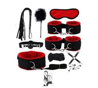 Set Di 10 Pezzi In Nylon Rosso Fodera In Peluche Per L'Allenamento Di Yoga Per Interni Con Racchetta In Pelle Pu Di Alta Qualità -D28