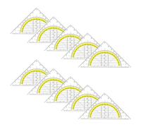 Set di 10 pezzi quadrati con goniometro a 180 gradi multifunzione Geometria Set angoli quadrati strumento di misurazione per disegno ingegneria righello con guida angolare