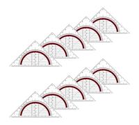 Set di 10 pezzi quadrati con goniometro a 180 gradi multifunzione Geometria Set angoli quadrati strumento di misurazione per disegno ingegneria righello con guida angolare