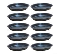 Set di 10 piattini per piante, in plastica, colore nero, misure assortite 11,5 cm, 13,9 cm, 15,8 cm, 17,8 cm, per il drenaggio del vaso, protegge le superfici per interni (A)