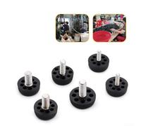 Set di 10 piedini regolabili, in plastica nera, filettatura metrica per la regolazione dell'altezza dei mobili (M8 x 30 x 20 mm)