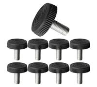 Set di 10 piedini regolabili per mobili con base in plastica e filettatura metrica, adatti per proteggere ed elevare tavoli, sedie e sgabelli (M10 x 35 x 25 mm)
