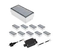 Set di 10 pietre da pavimentazione a LED CUS IP67 230V 20x10x4cm bianco freddo [EEK: G]