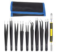 Set di 10 Pinzette di Precisione ESD, Strumenti Antistatici, Punte Curve e 6043