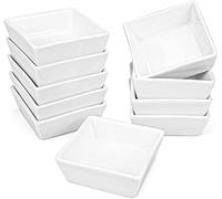 Set di 10 pirottini in porcellana, 113,4 g, ciotole quadrate per cottura e immersione