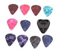Set di 10 plettri colorati per chitarra elettrica e basso, set di plettri per chitarra elettrica e supporto per plettro, facili da usare, set di plettri e porta plettri per chitarra elettrica